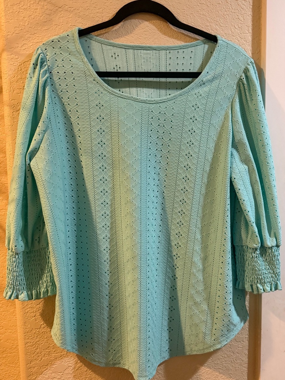 Amazon Women's Mint Eyelet Scoop Neck Tunic